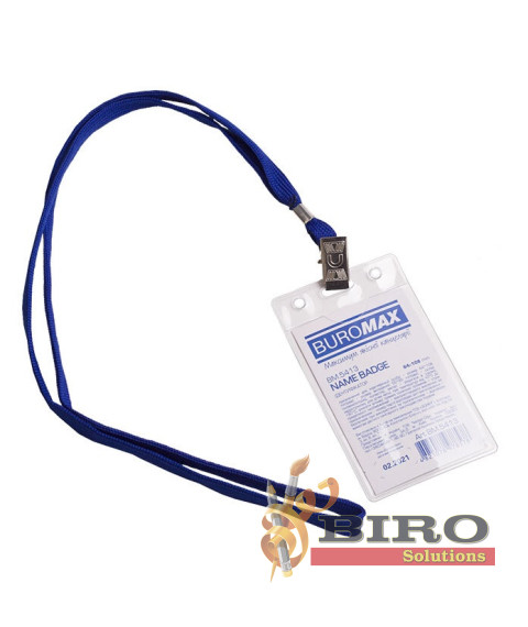 Ecuson vertical B1 64x108mm  cu șiret și clip, BUROMAX